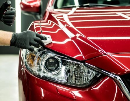 Ceramic coating applied to car
